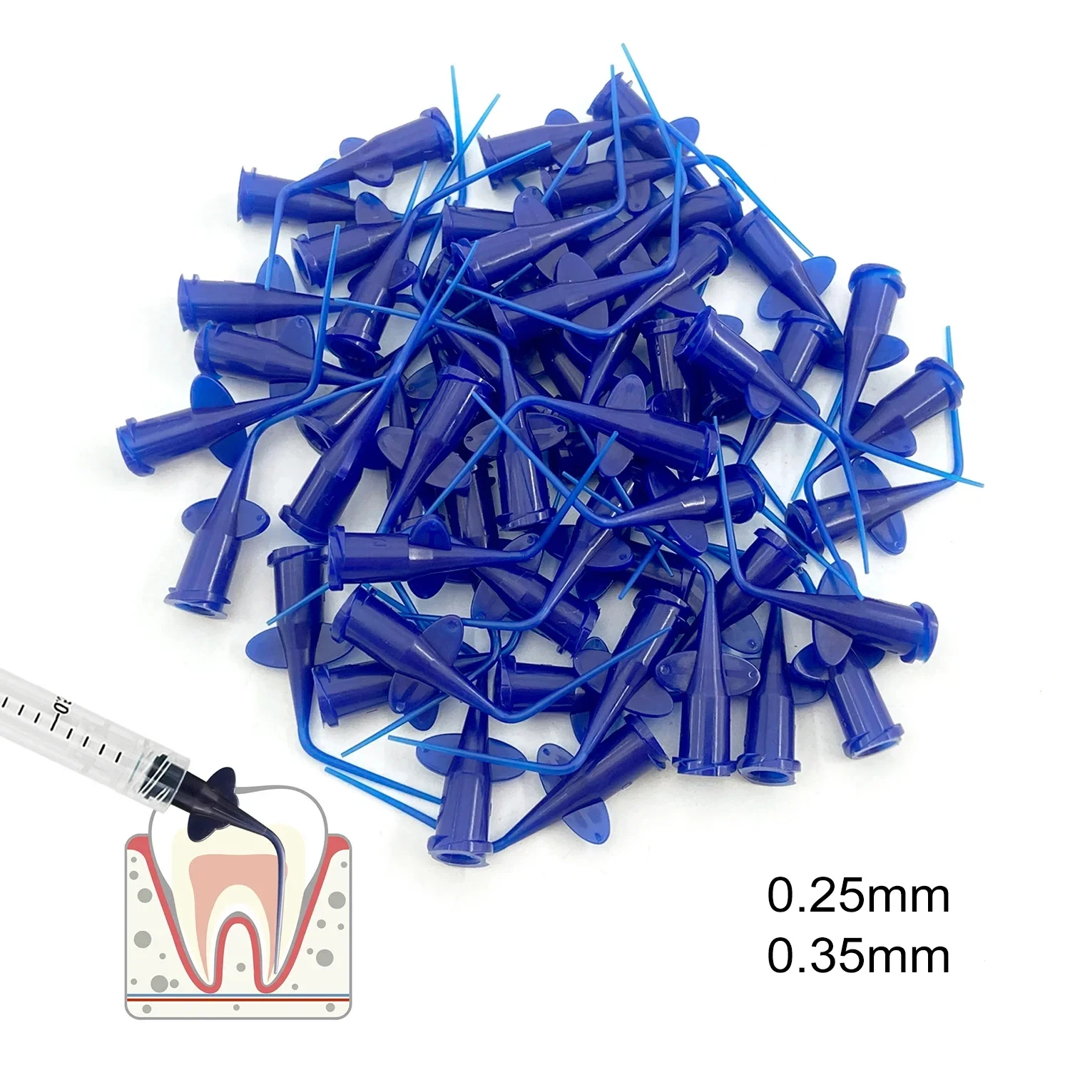 50pcs WELLCK Dental Disposable Plastic Syringe Tip Endo Irrigation Disposable Needle Tip for Dental Injection Medicine Refill