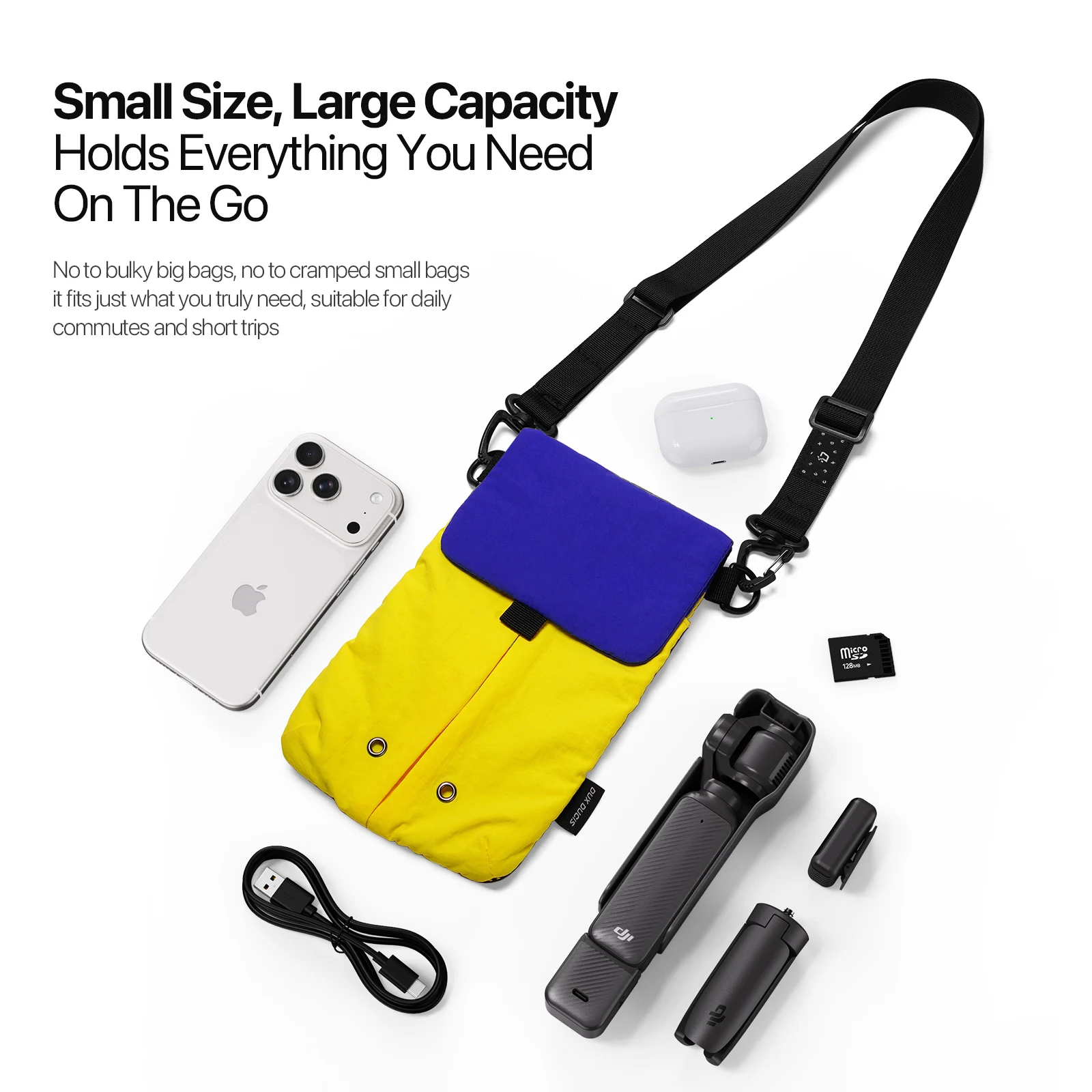 DUX DUCIS FLEX Series Nylon Crossbody Bag Lightweight Waterproof Phone Shoulder Sling Bag for Men Women Travel Outdoor Daily Use
