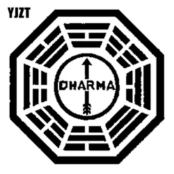 YJZT 15CM*15CM Lost Dharma Initiative Personality Vinyl Car Stickers Black/Silver Decoration Decal