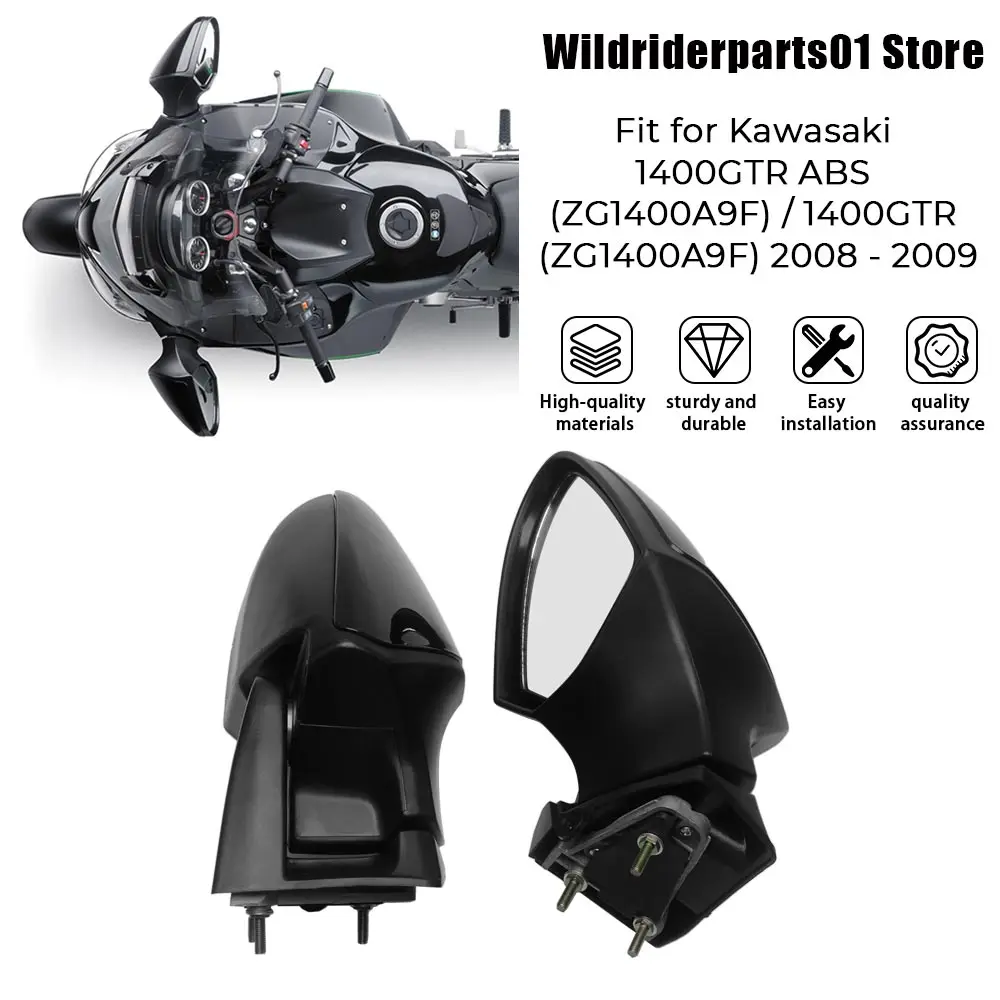 Rear View Side Mirror Rearview Mirrors 1Pair For Kawasaki 1400GTR ABS (ZG1400A9F)/1400GTR (ZG1400A9F) 2008-2009 Motorcycles Part