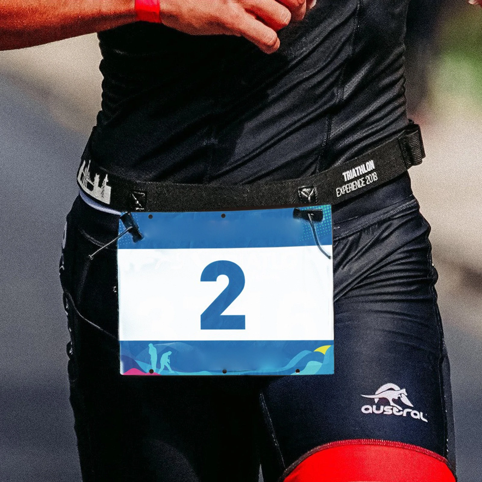 

Спортивный пояс с отделением для энергетических гелей, регулируемый, со светоотражающим дизайном, для триатлона и бега