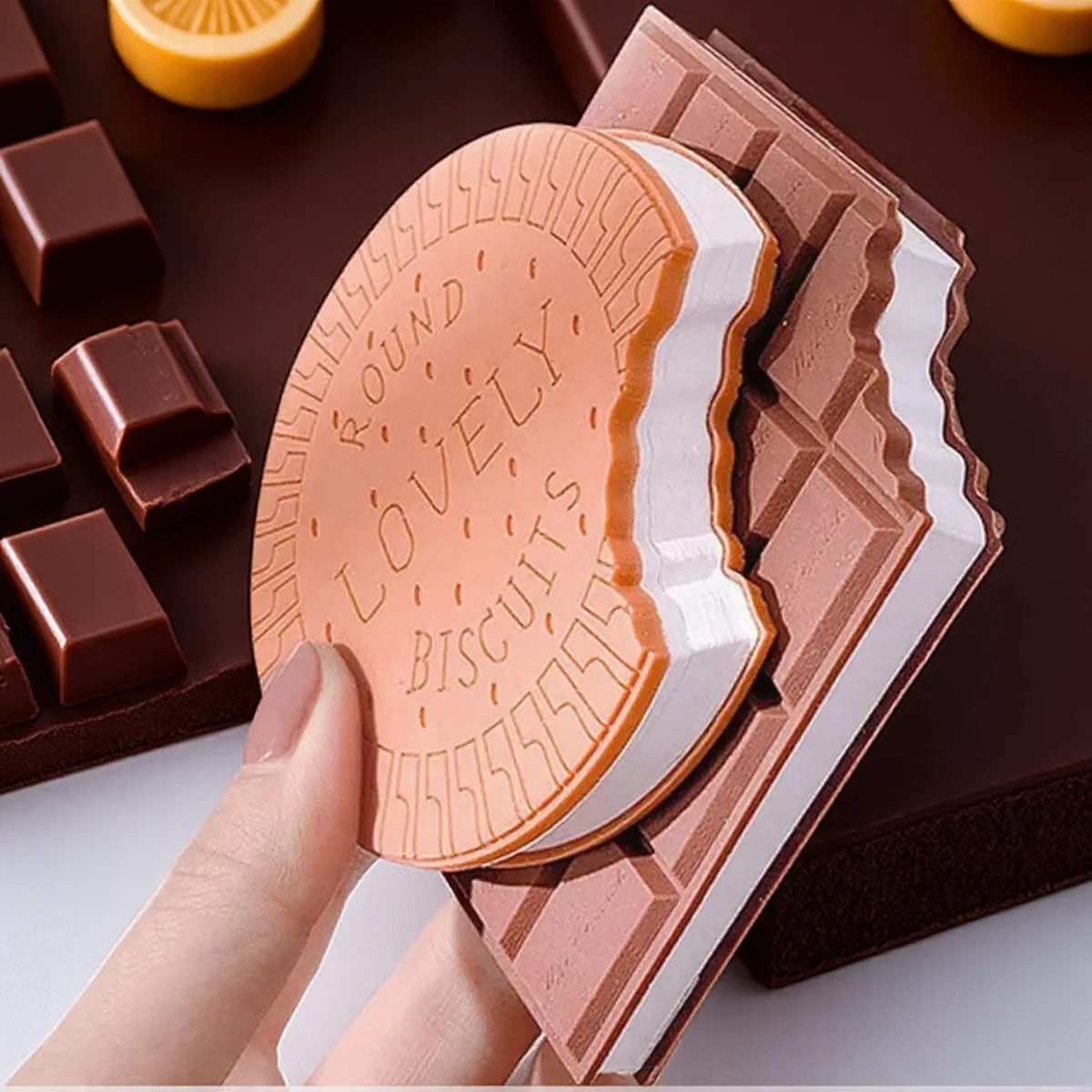 

Chocolate Cookies Shaped Note Book 80 Sheets Tearable Memo Pads for Office and School Stationery