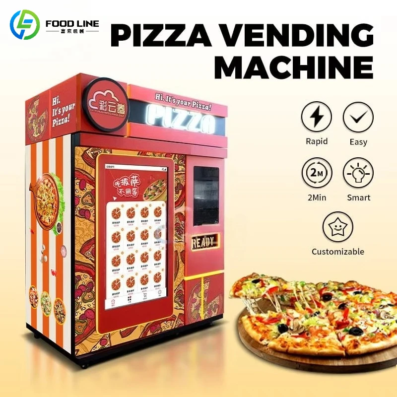 Customized Commercial Automatic Pizza Vending Machine Fresh Hot Pizza Making Vending Machine with Oven for Convenience Store