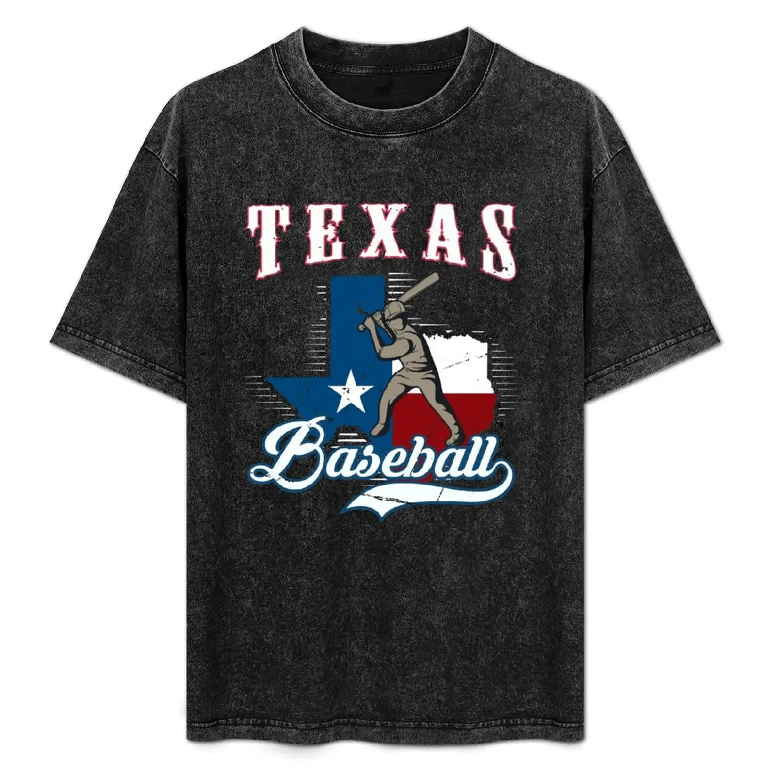 

T.e.x.a.s Base.ball Flag Map Vintage Lovers T-Shirt Daily Wear Print T-Shirt