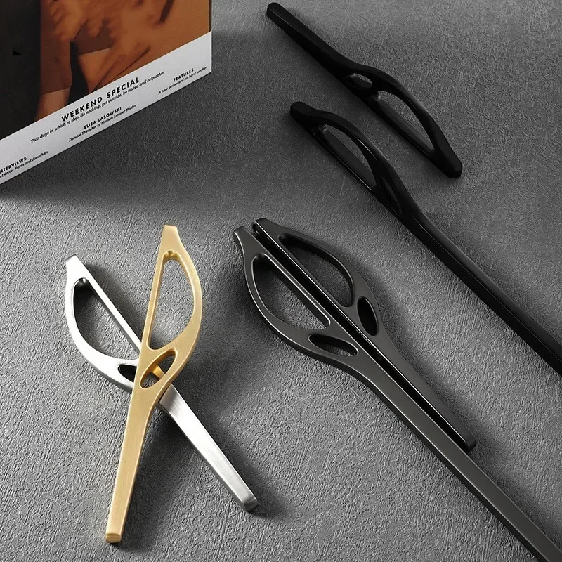 European Simple Gold Brushed  Kitchen Cabinet Door Handles Zinc Alloy Drawer Pulls Furniture Handle Hardware Cabinet Handles