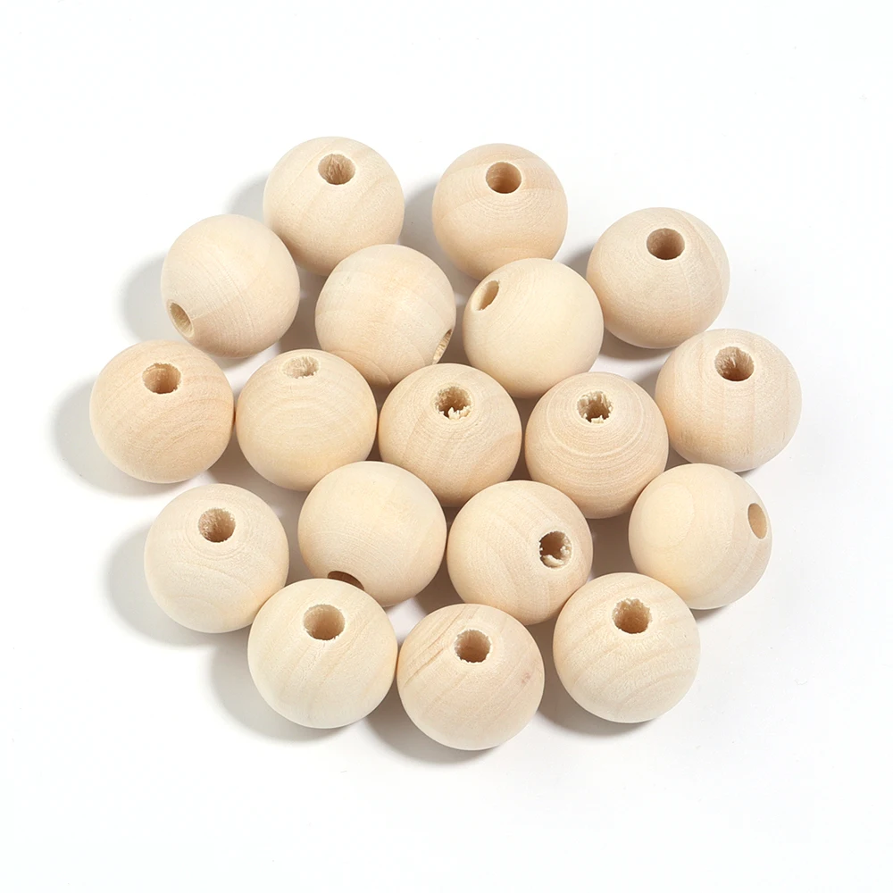 10-100pcs/lot Log Color Wooden Beads Round Wooden Beads  Loose Beads Spacer Beads For Jewelry Making DIY Bracelet Necklace Craft