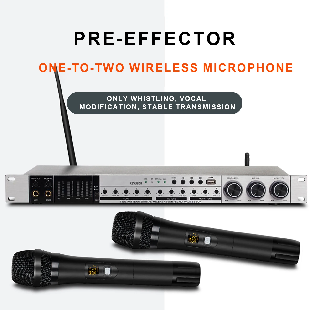 Biner Hot Sale OEM REV3800 Digital Audio Processor KTV Pre-effector for Home Party Wedding Karaoke
