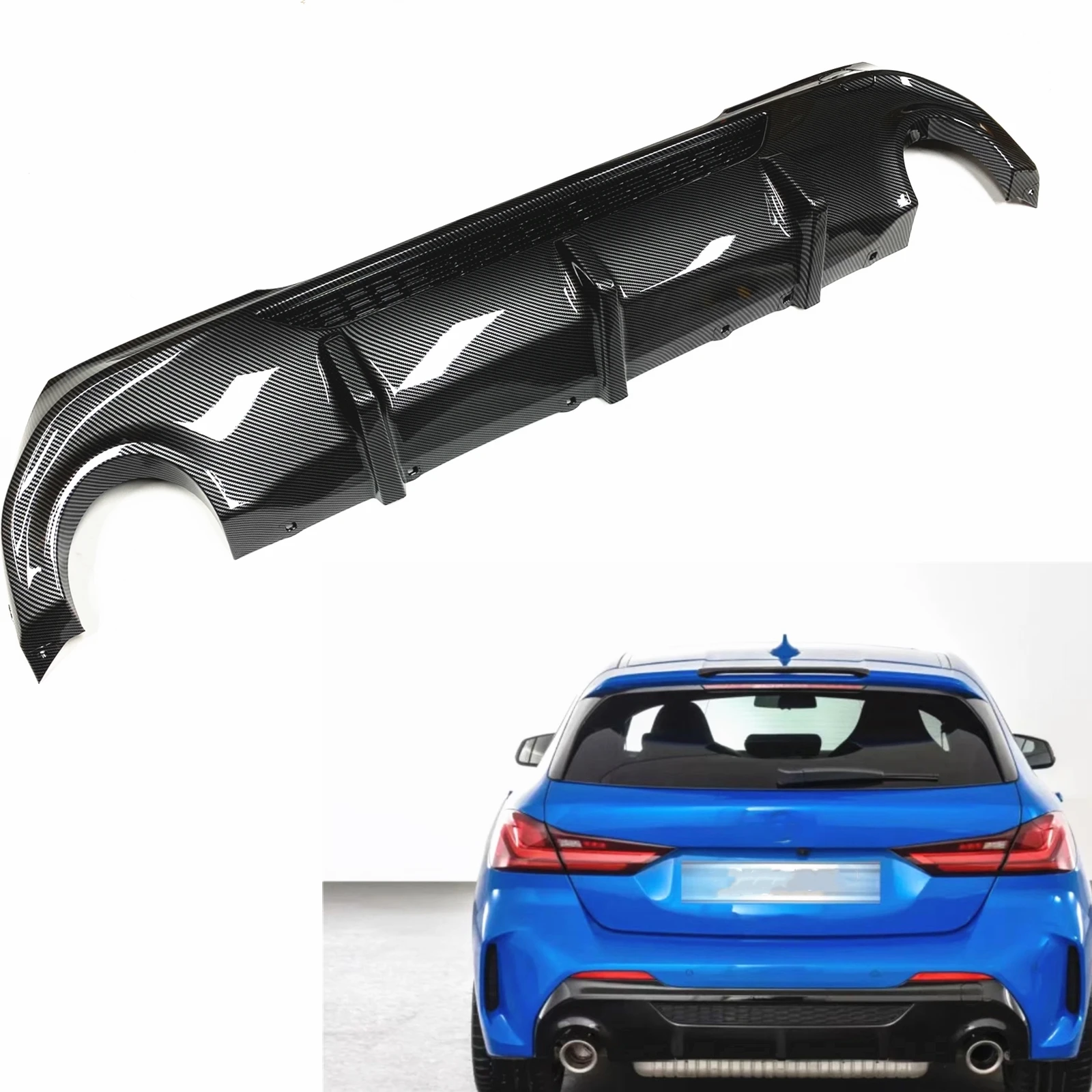 

Car Rear Bumper Diffuser Lip Boot Spoiler Plate Splitter For BMW 1 Series F40 M Sport M135i 2019-2023