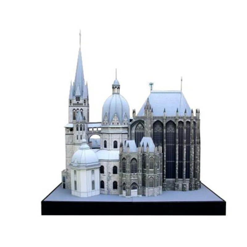 Deutschland aachen kathedrale papier modell europa berühmtes architekto nisches handgemachtes papier kunst diy puzzle modell spielzeug