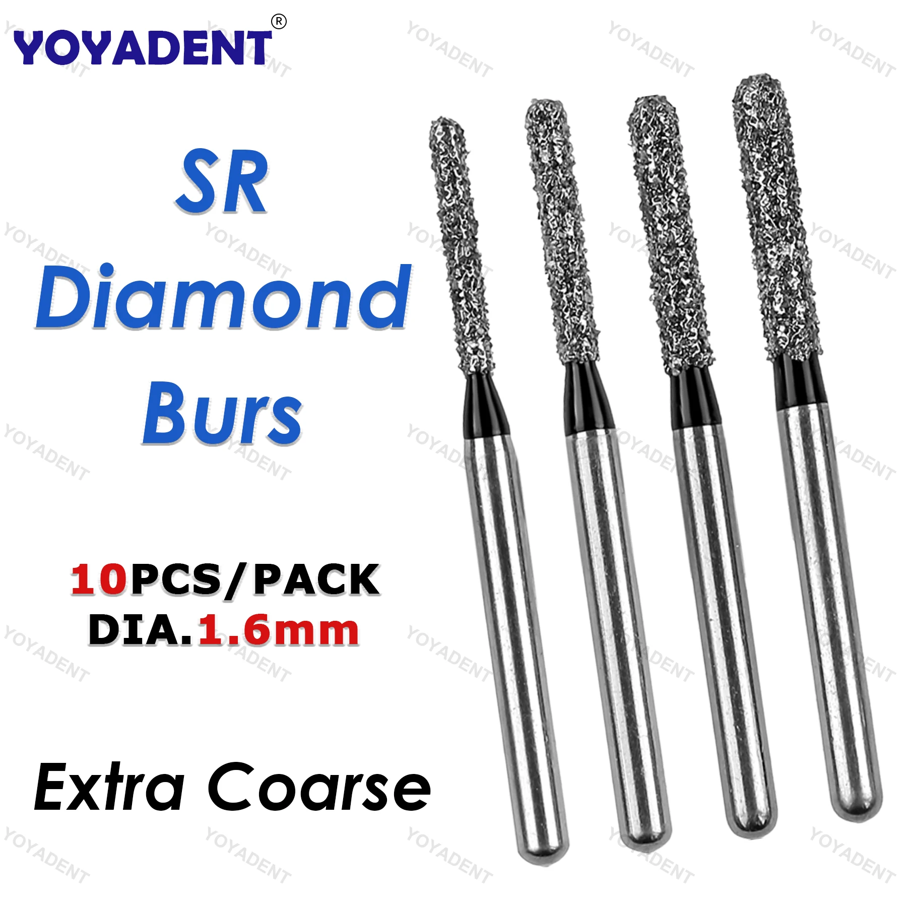 

Стоматологические алмазные боры SR Type Extra Coarse для высокоскоростных наконечников, инструменты для полировки, стоматологические сверла диаметром 1,6 мм, 10 шт./упак.