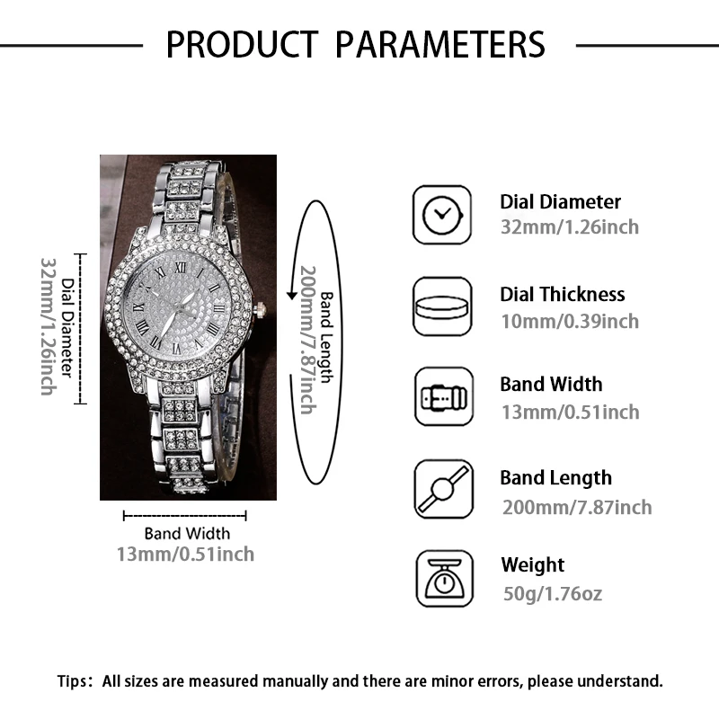 6Pcs  Quartz Watch & Jewelry Set, Stylish Daily Wear Gift for Friends & Family