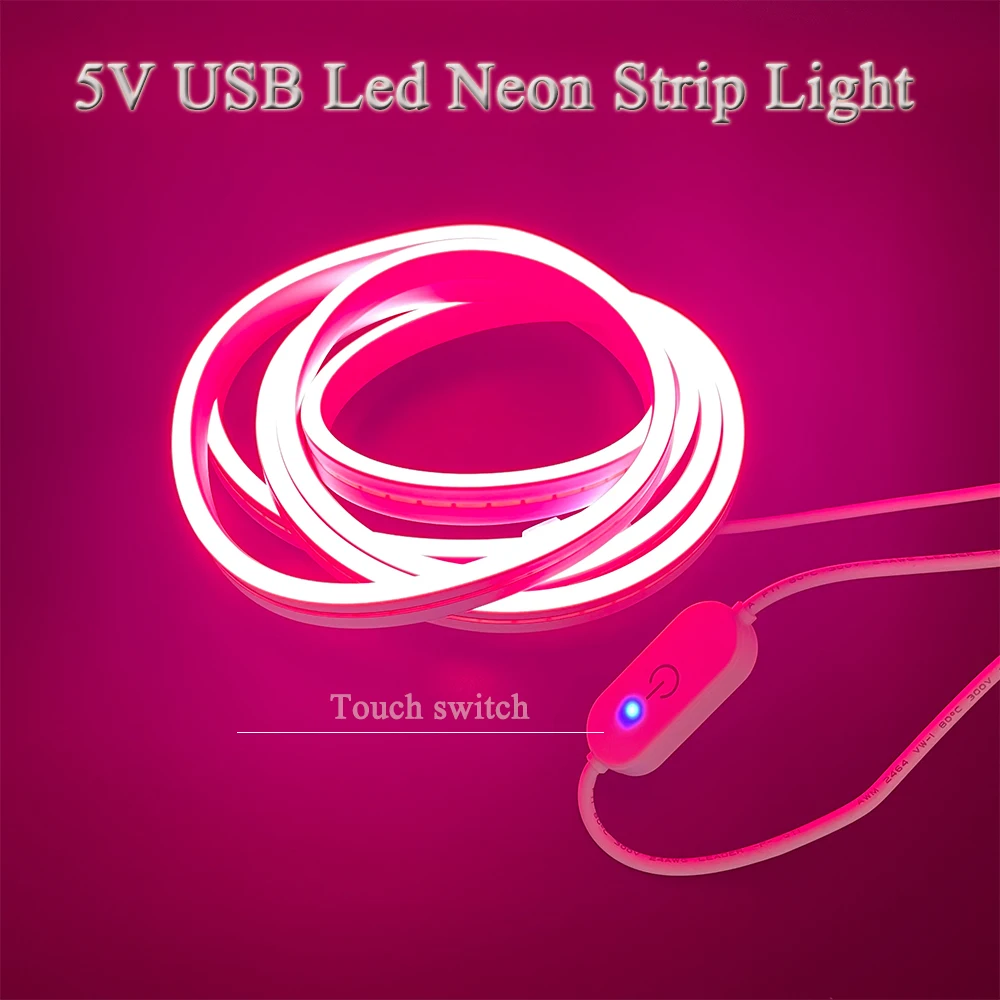 Led Neon Strips Lights USB 5V Touch Switch Christmas Halloween Kitchen Bookshelf Wardrobe Closet Gaming Room Gamer Cabinet Decor