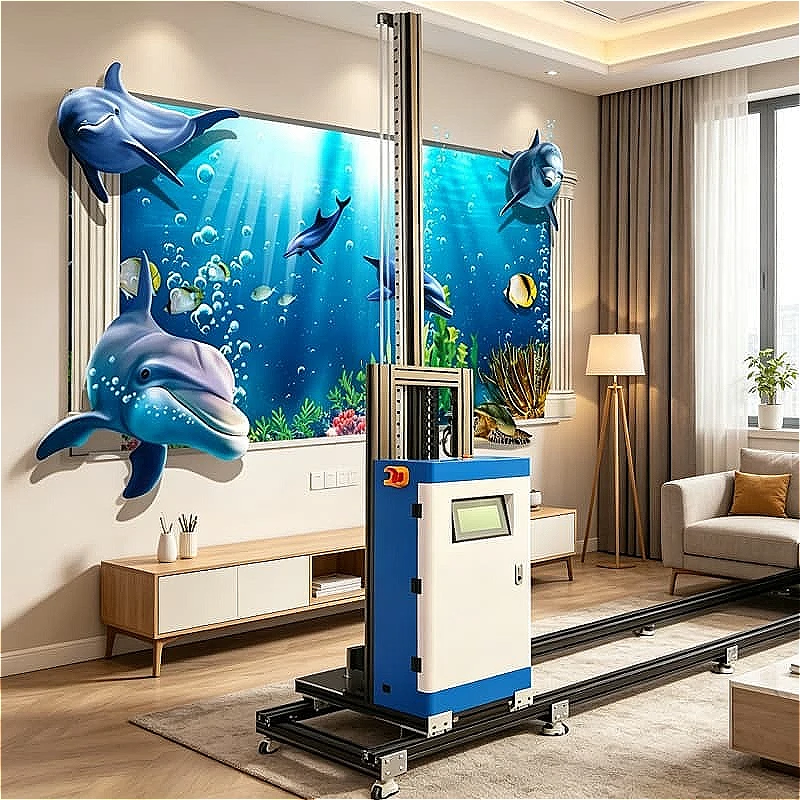 5D UV Wall Printer Machine Vertical 3D Inkjet 2880dpi With Embossed Texture For Wall Art Home Decor Customized