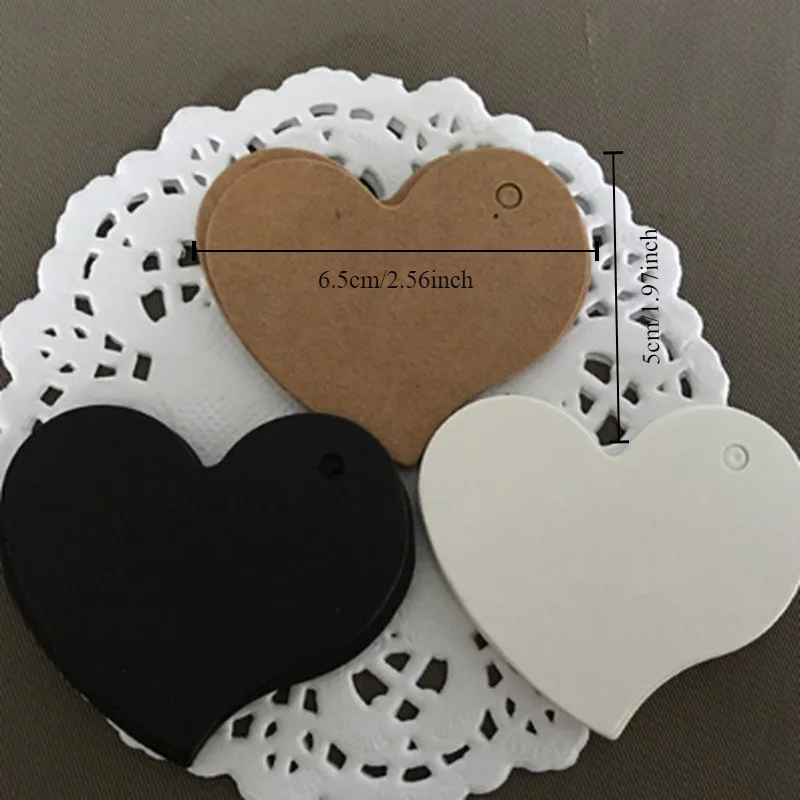 2026 100Pcs/Set Heart Shape Hang Tag DIY Kraft Gift Tags Christmas Decoration Cards Gift Wrapping Paper Labels Scrapbooking