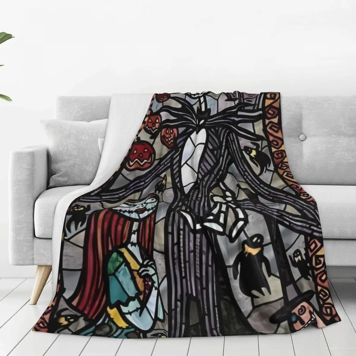 The Nightmare Before Christmas Blankets Jack Skellington and Sally Plush Bedding Throws For Home Decor Flannel Bedspread Cover