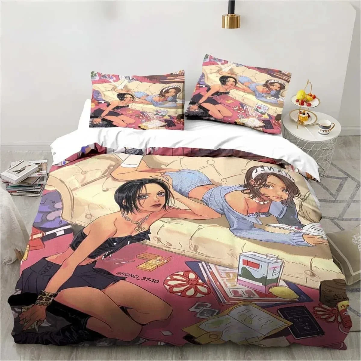

Anime Bedding Set N-NANA M-Manga 3D Printed Duvet Cover Set With 1-2 Pillowcases Single Twin Double Size For Girls Bedroom Decor