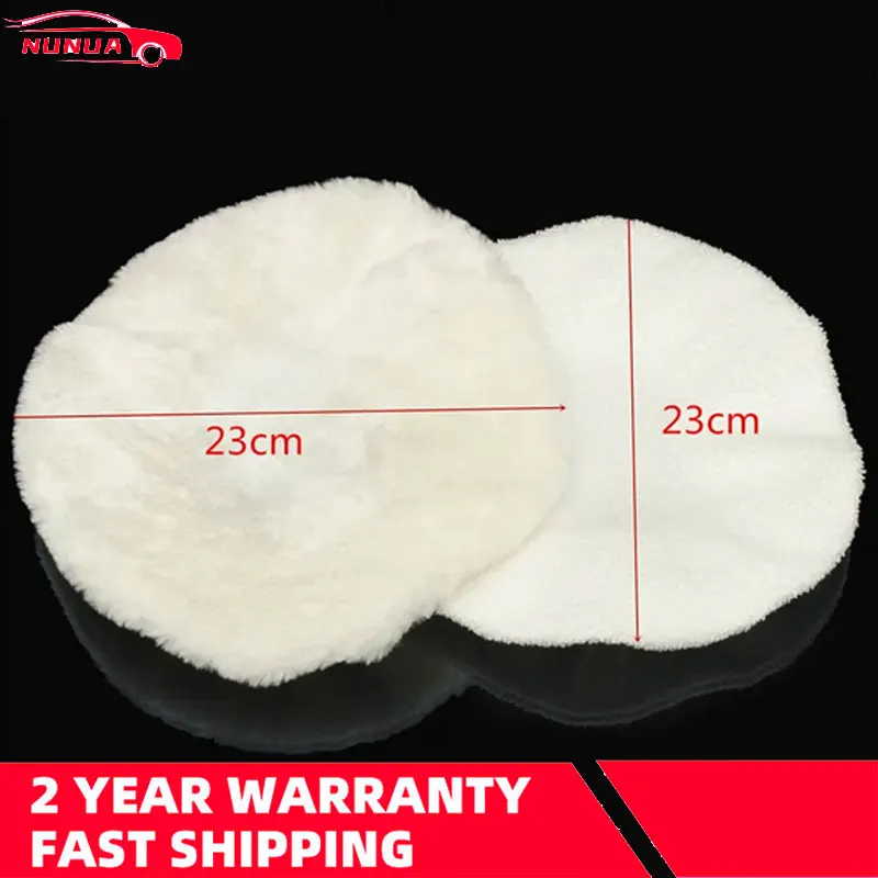 2Pcs/Set 230mm Polishing Bonnet Buffer Polishing Terry Cloth Woolen Fleece Pad For 9/10 inch Car Paint Care Waxing Polisher