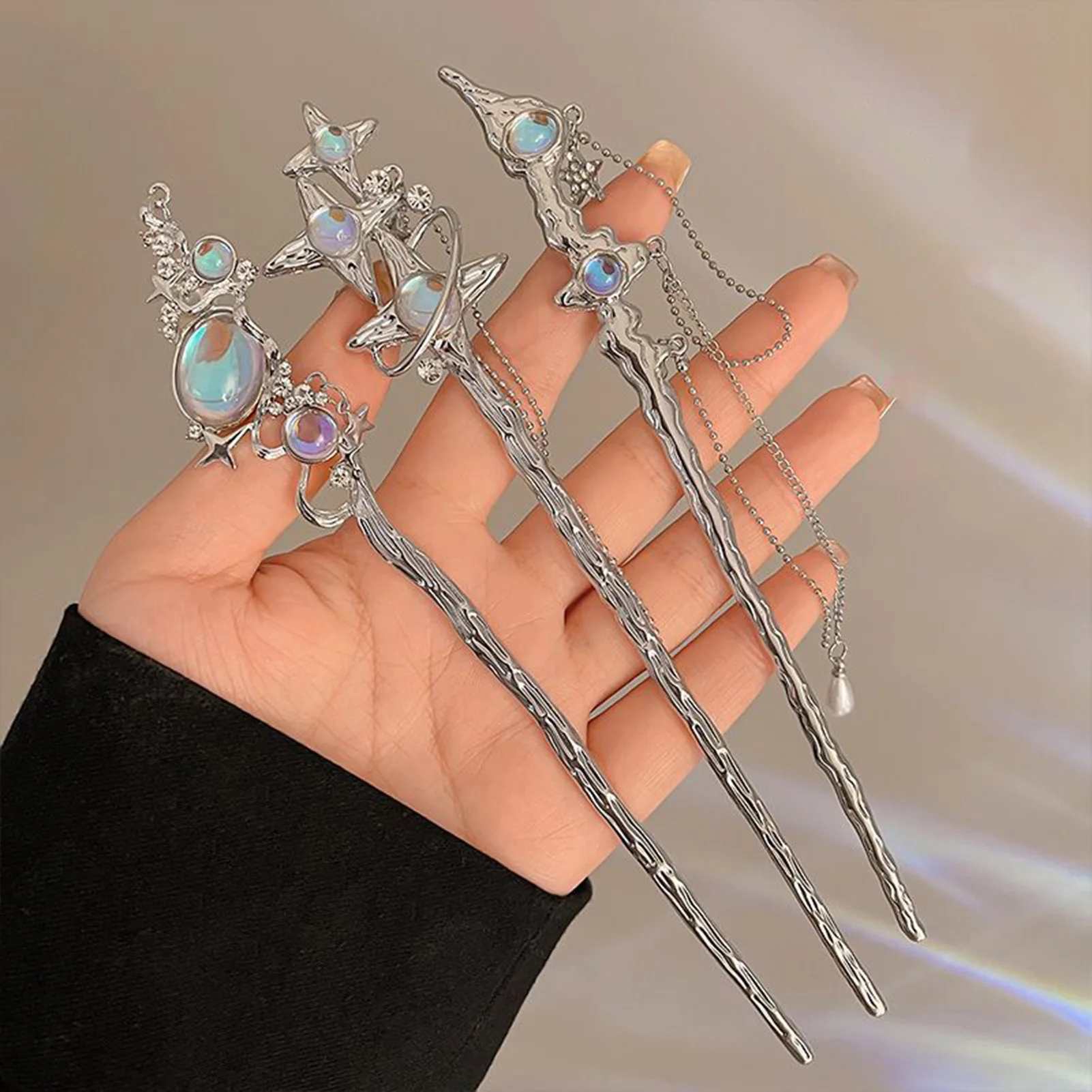 Chinese Style Tassel Hairpins Elegant Hair Accessories for Women Fashion Bun Stick Hair Clips Traditional Bridal Hair Jewelry image 2