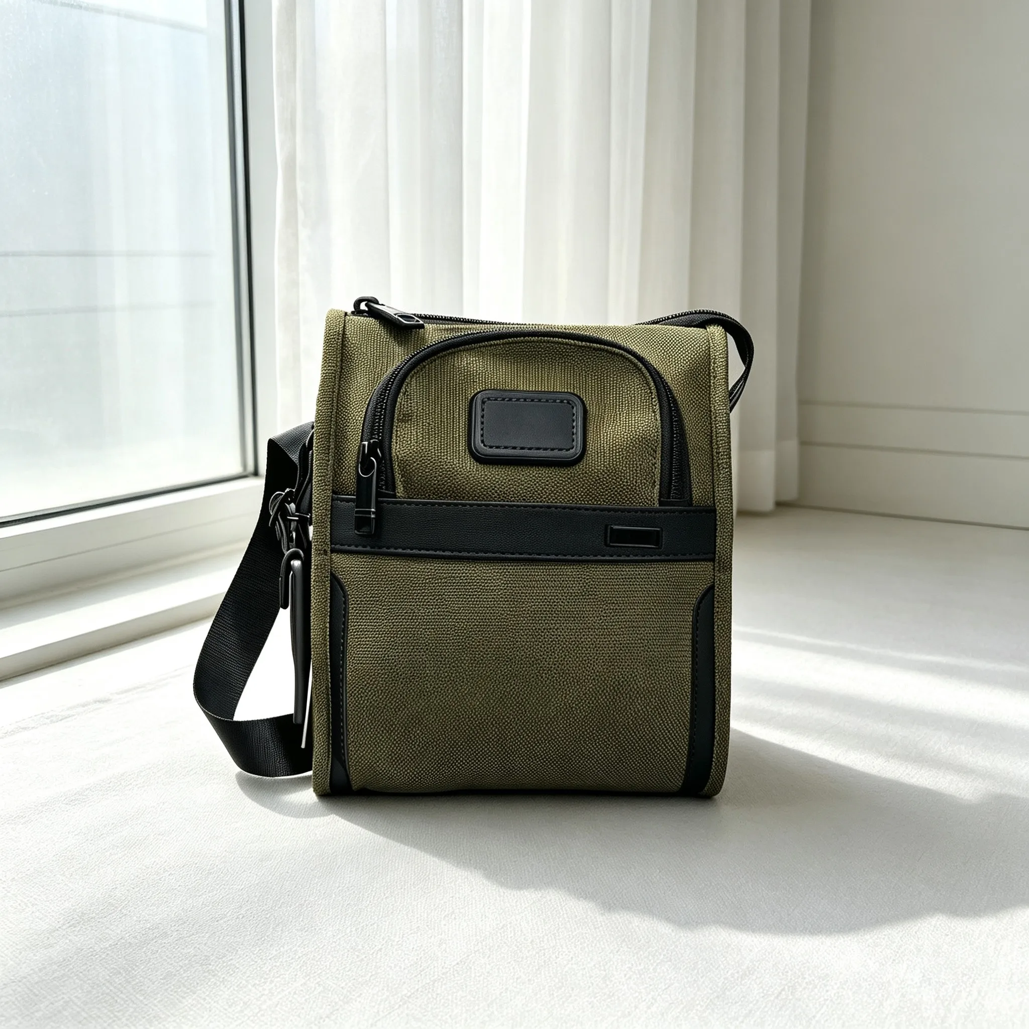 Men’s Casual Small Square Crossbody Bag, Ballistic Nylon Stylish Lightweight Single Shoulder Sling Bag