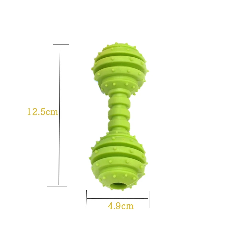 1Pc Barbell Shape Puppy Plush Squeak Chew Toys for Aggressive Chewers Pets Dogs Puppy Playing Cleaning Teeth Dog Supplies