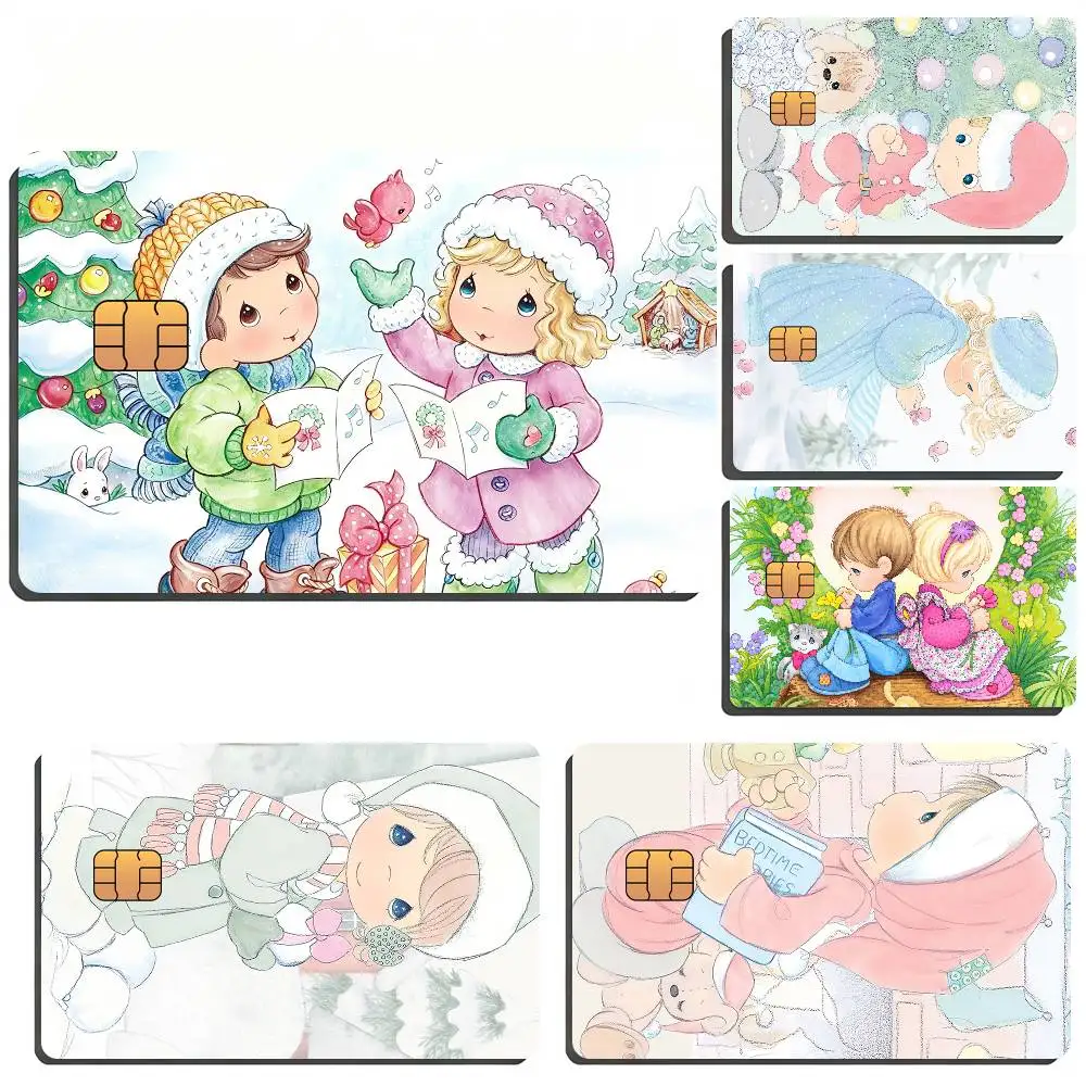 Fashion P-Precious Moments Waterproof Skin Sticker Bank Bus Metro Access Card Protective Film Card Sticker Girl Gift