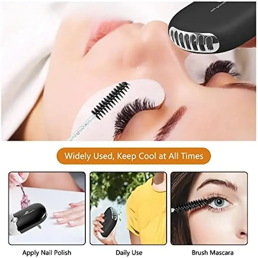 Lash Fan Eyelash Extension Mini Portable with USB Eyelash Dryer Supplies Shampoo Brush Mascara Brushes Plastic Wash Bottle