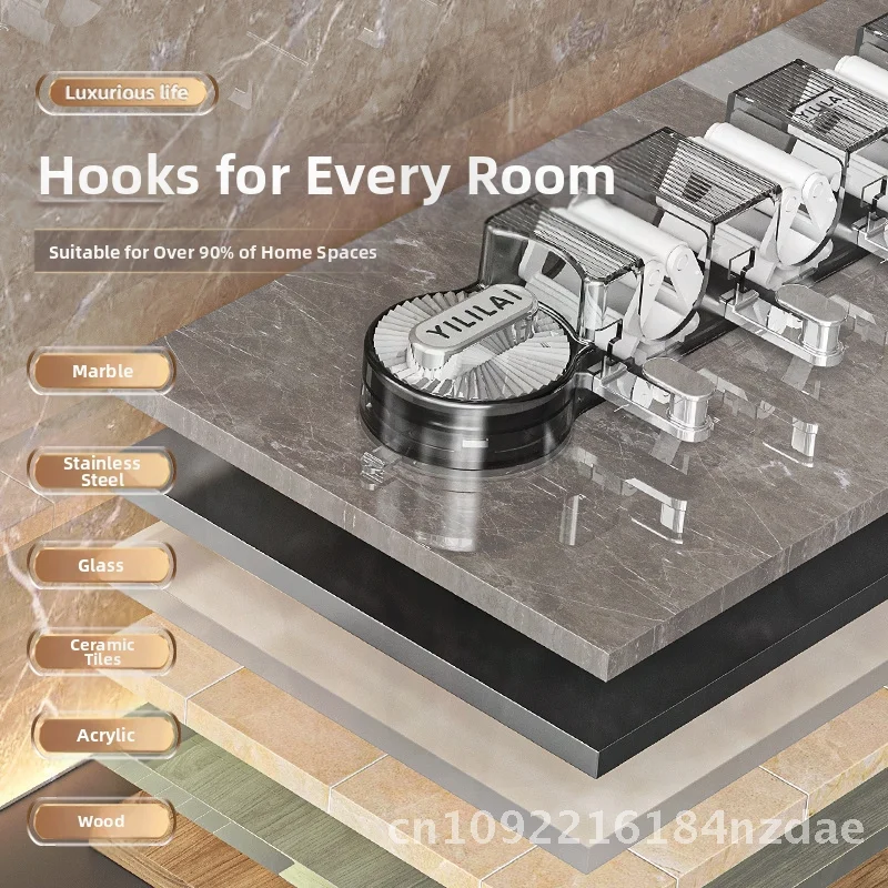 

Powerful Suction Cup Mop Holder Clip Punch-free Toilet Mop Clip with Hook Traceless Modern Minimalist Bathroom Storage Rack