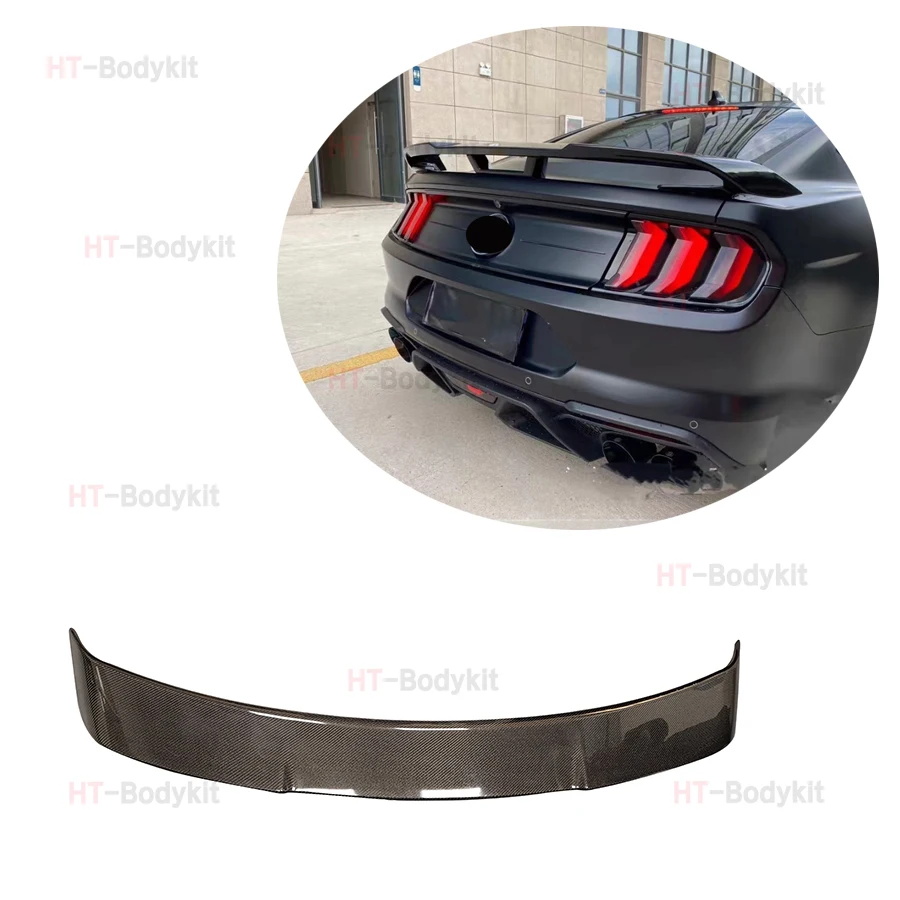 For Ford Mustang 2015-2021 Carbon Fiber GT350 Style Car Rear Trunk Spoiler Rear Wing Tail Wing Parts Upgrade Body kit