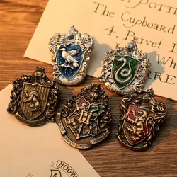 Harries Potters Metal Brooch Hogwarts Magic Academy Badge Cosplay Enamel Pins Decoration Collar Accessories Children Gifts