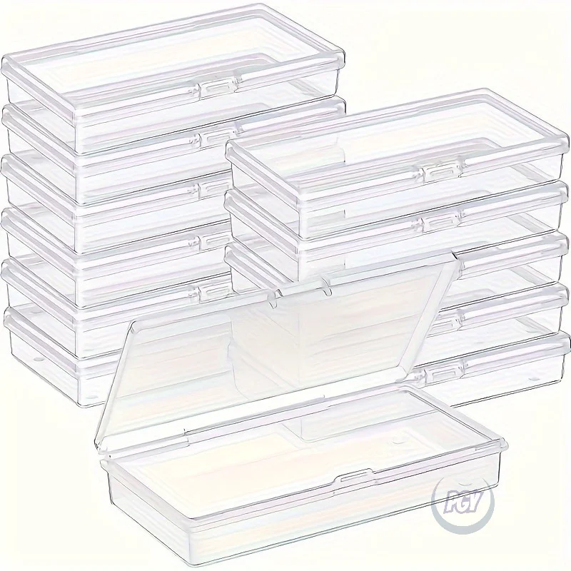 

12-30 шт. прозрачные пластиковые коробки для хранения с защелкивающейся крышкой, штабелируемый органайзер-контейнер для ювелирных изделий, офиса, путешествий, прозрачная коробка
