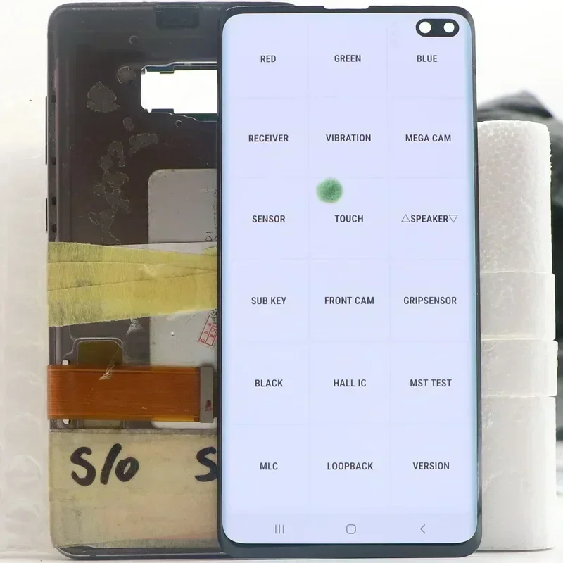 100% AMOLED LCD do SAMSUNG Galaxy S10 Plus G975 SM-G9750 SM-G975F S10+ Wyświetlacz LCD Ekran dotykowy Digitizer Zespół z wzorem