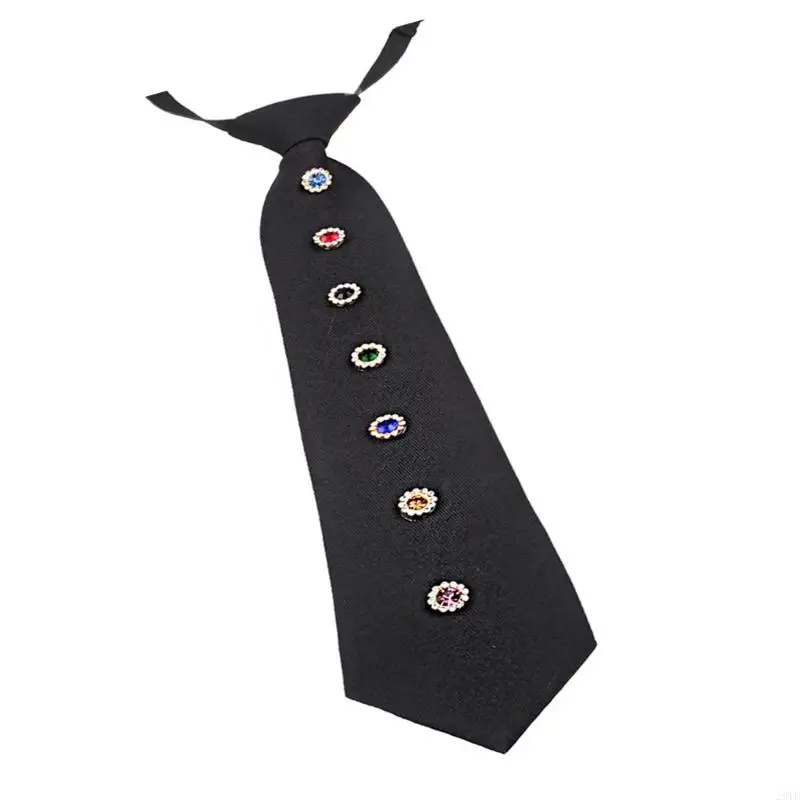 2025 New Adorned Flower Necktie Two-Level Design Wrinkle Resistant Polyester For Weddings Prom Parties