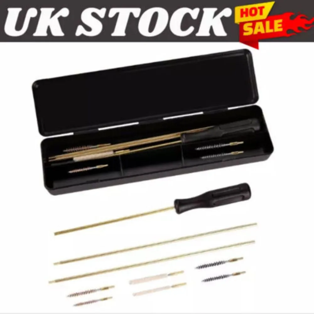 9X GUN CLEANING KIT Barrel Air Rifle Pistol Airgun Rimfire 177/22 Rods Brushes~