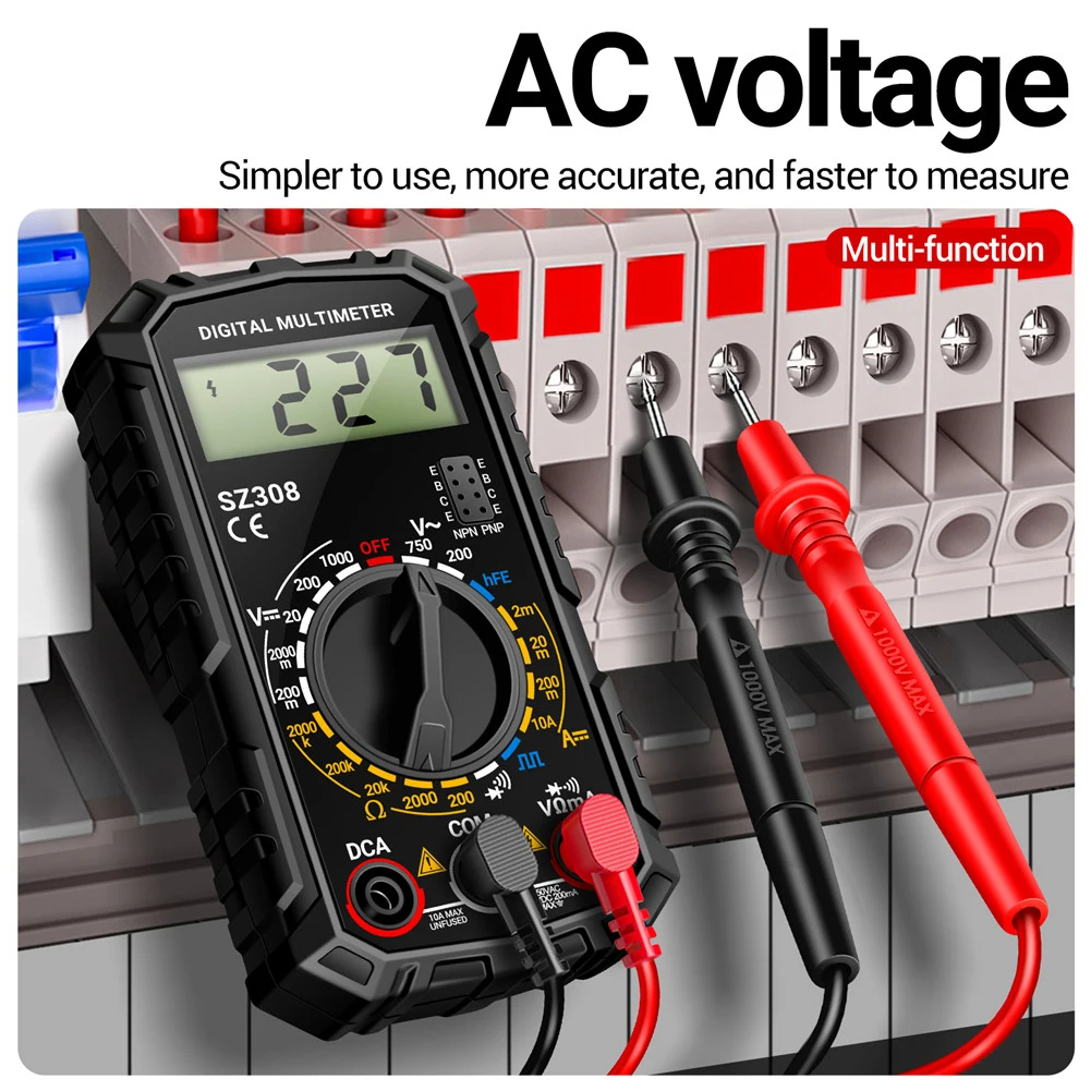 Digital Multimeter Voltage Resistance Meter LCD Voltage Current Detector High-Precision Multi-Function Tester Volt Amp Ohm Meter
