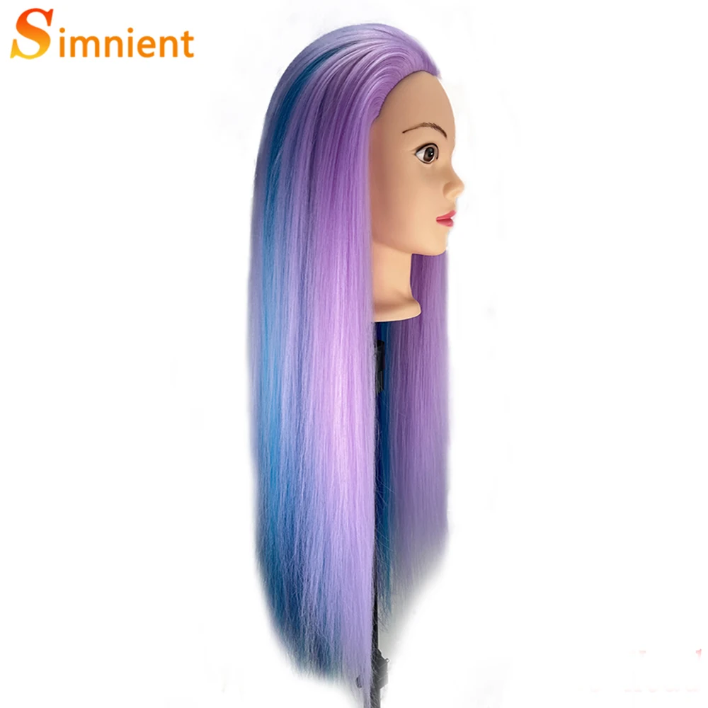 Herramienta de estilismo para peluquería, cabeza de Maniquí de entrenamiento de cabello liso de 70cm para maquillaje, práctica de trenzado de cabello, cabeza de salón