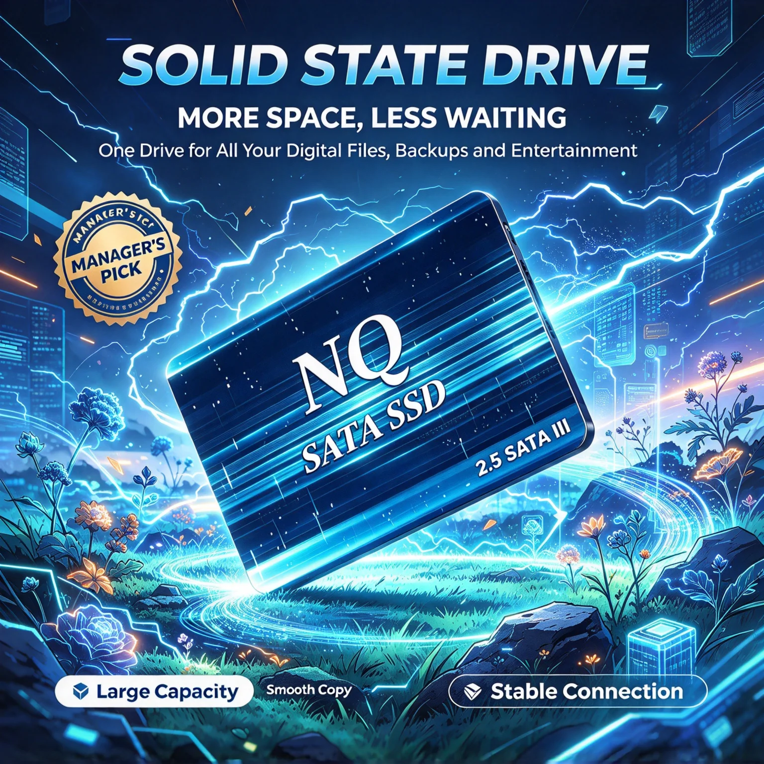500GB/1TB/2TB/4TB 2.5-Inch SATA III SSD, Built-in Solid State Disk, Hard Drive, Notebook, Laptop, Computer, Data Storage