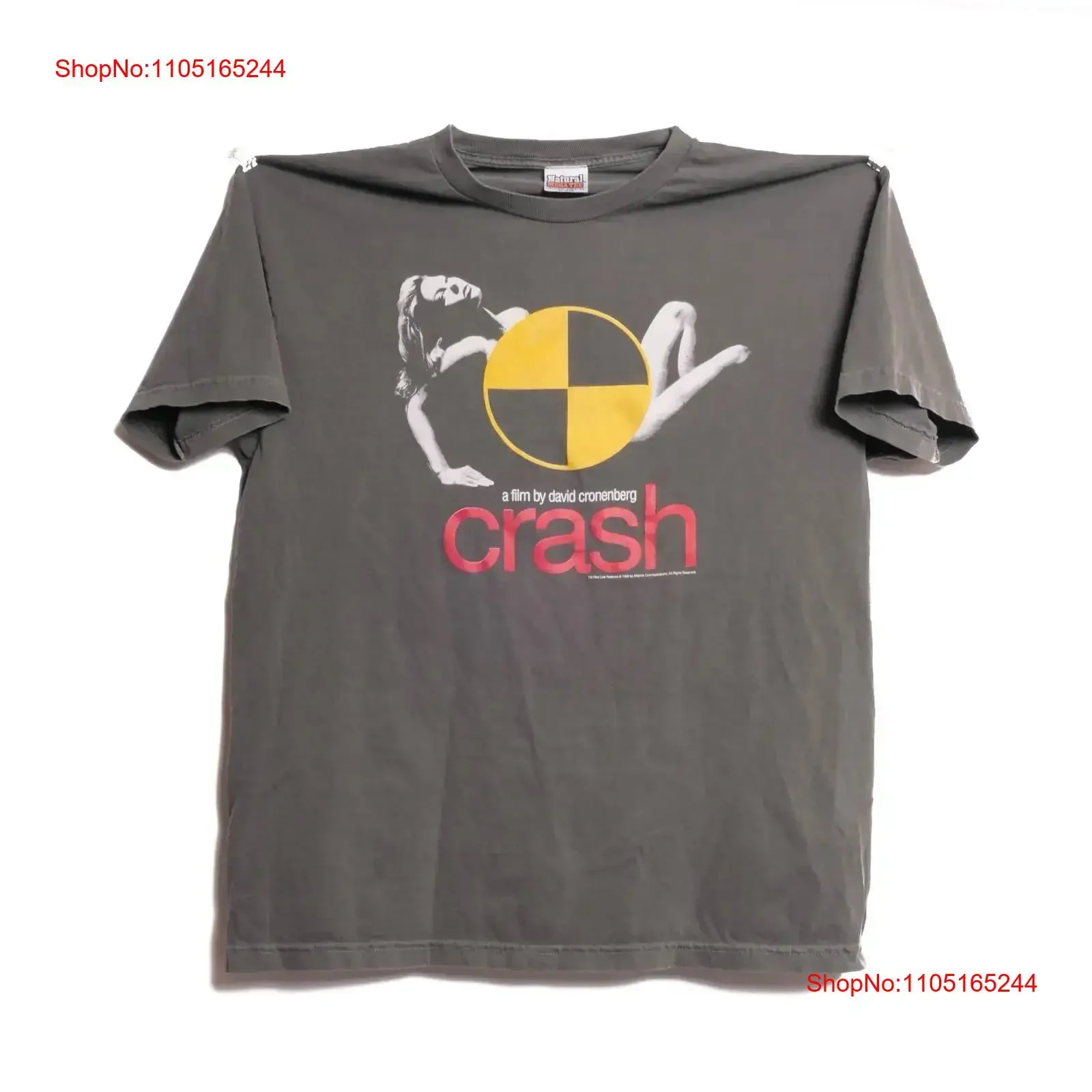 Crash David Cronenberg camiseta 1996 película cuerpo Troma película de suspense erótico descolorido XL vintage gráfico lavado Unisex Casual