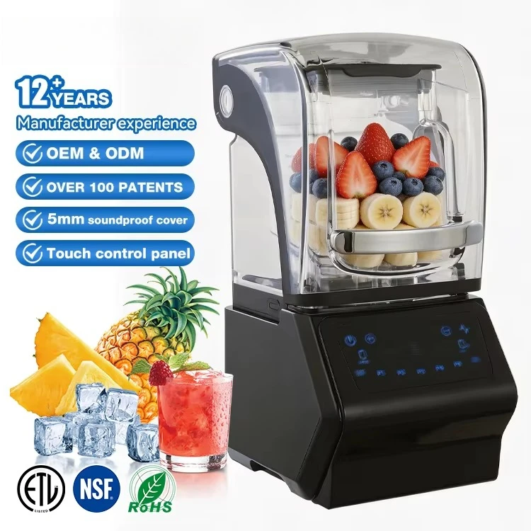 Professional 1.5L 2L Heavy Duty Quiet Silent Smoothie Juicers Maker Commercial Sound Proof Blender with Covers