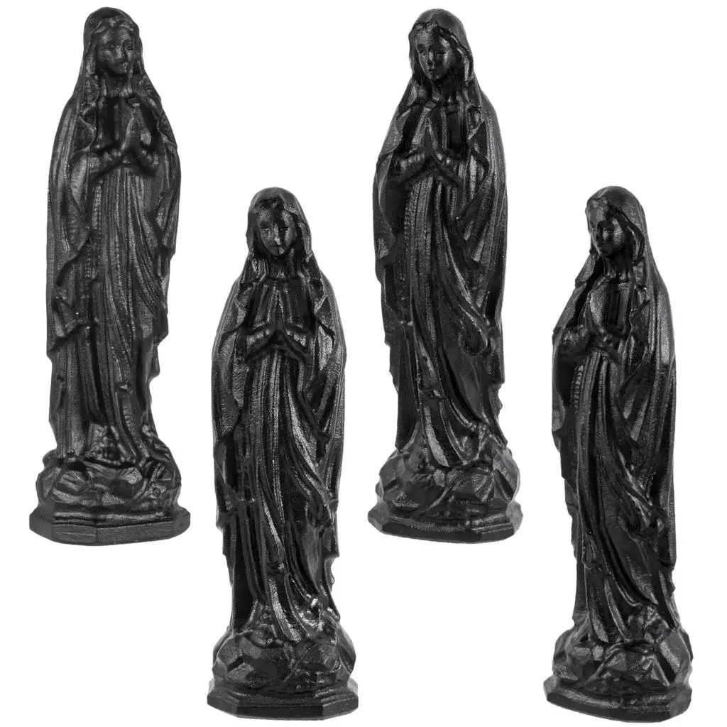 Hand Carving Virgin Mary Prayer Statue Healing Gemstone Catholic Sculpture Madonna Figurines For Home Decor