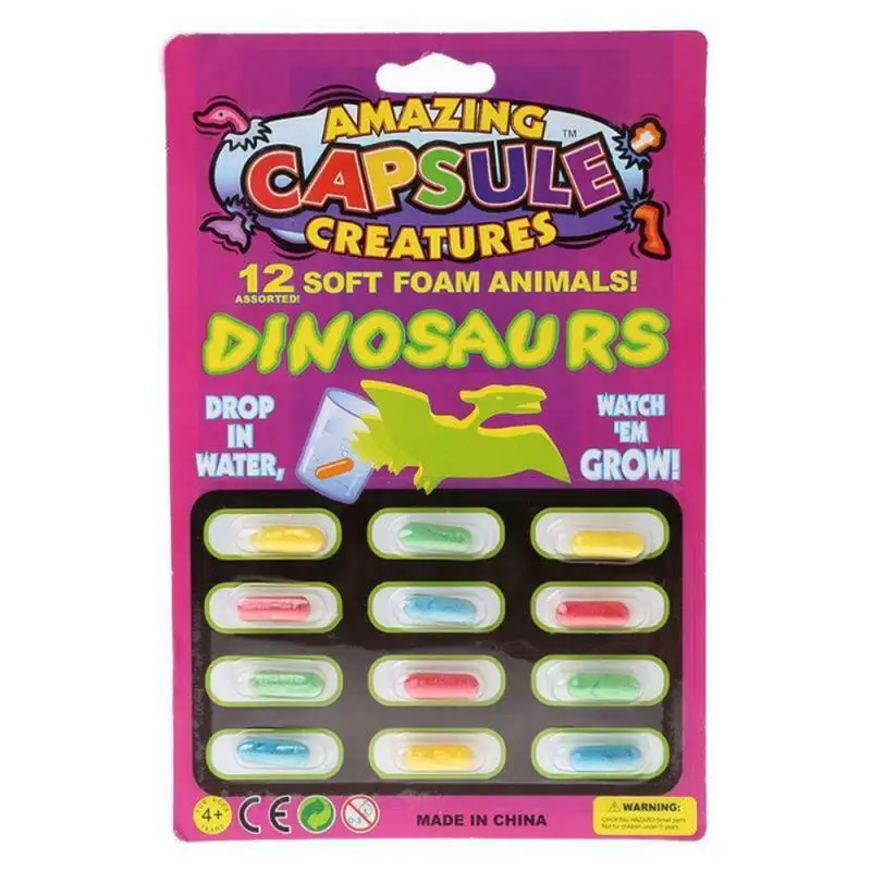 Expansion Capsule Expansion Pill Soaked In Water To Expand Toys Kids Early Educational Cartoon Dinosaur Toys Bath Toy Gifts