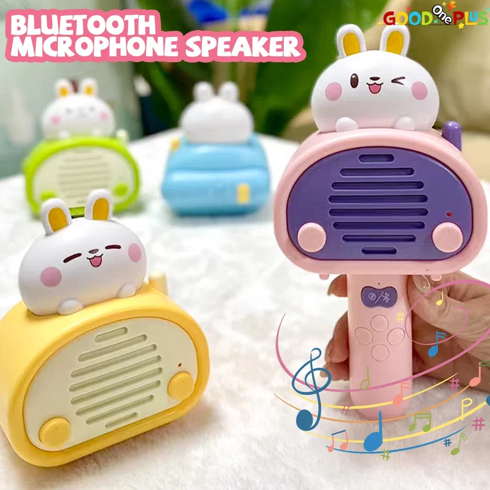 Rabbit Bluetooth Microphone Cute Table Mini Speaker Children's Early Education Wireless Singing Toy Music Sound Toy for Kids