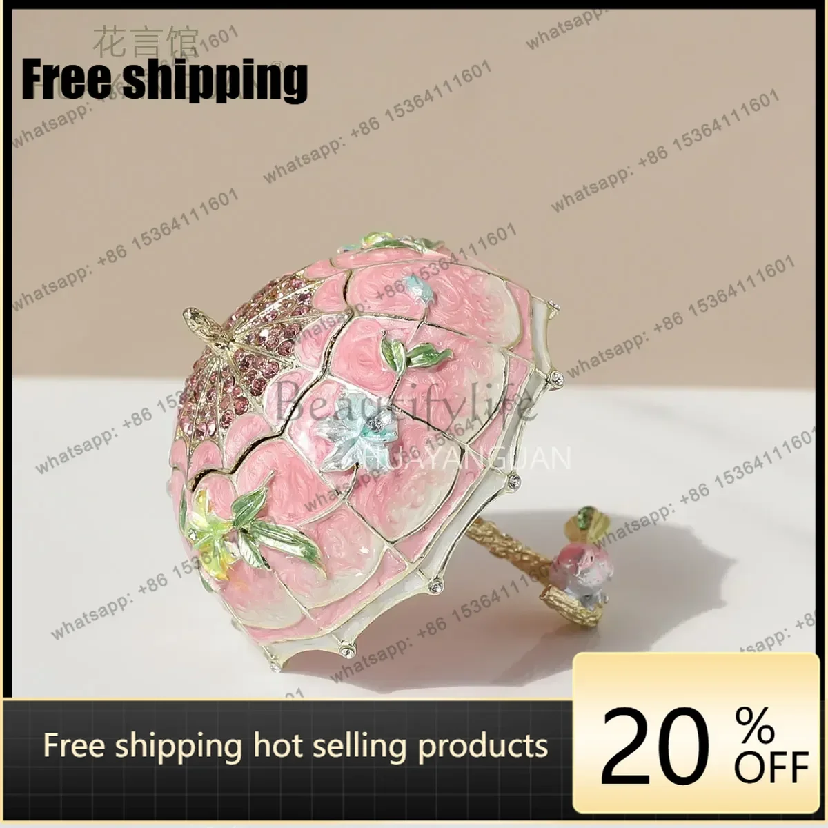 LJY Chinese Style Enamel Ornament Jewelry Small Storage Creative Home Earring Ring Box