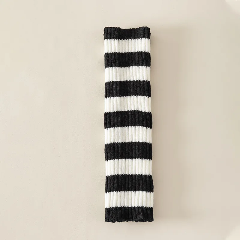 Striped Knitted Stocking - Women's Spring-autumn Thigh-length Hot Girl Long Leg Cover - Warm Leg Sock Cover for Calves
