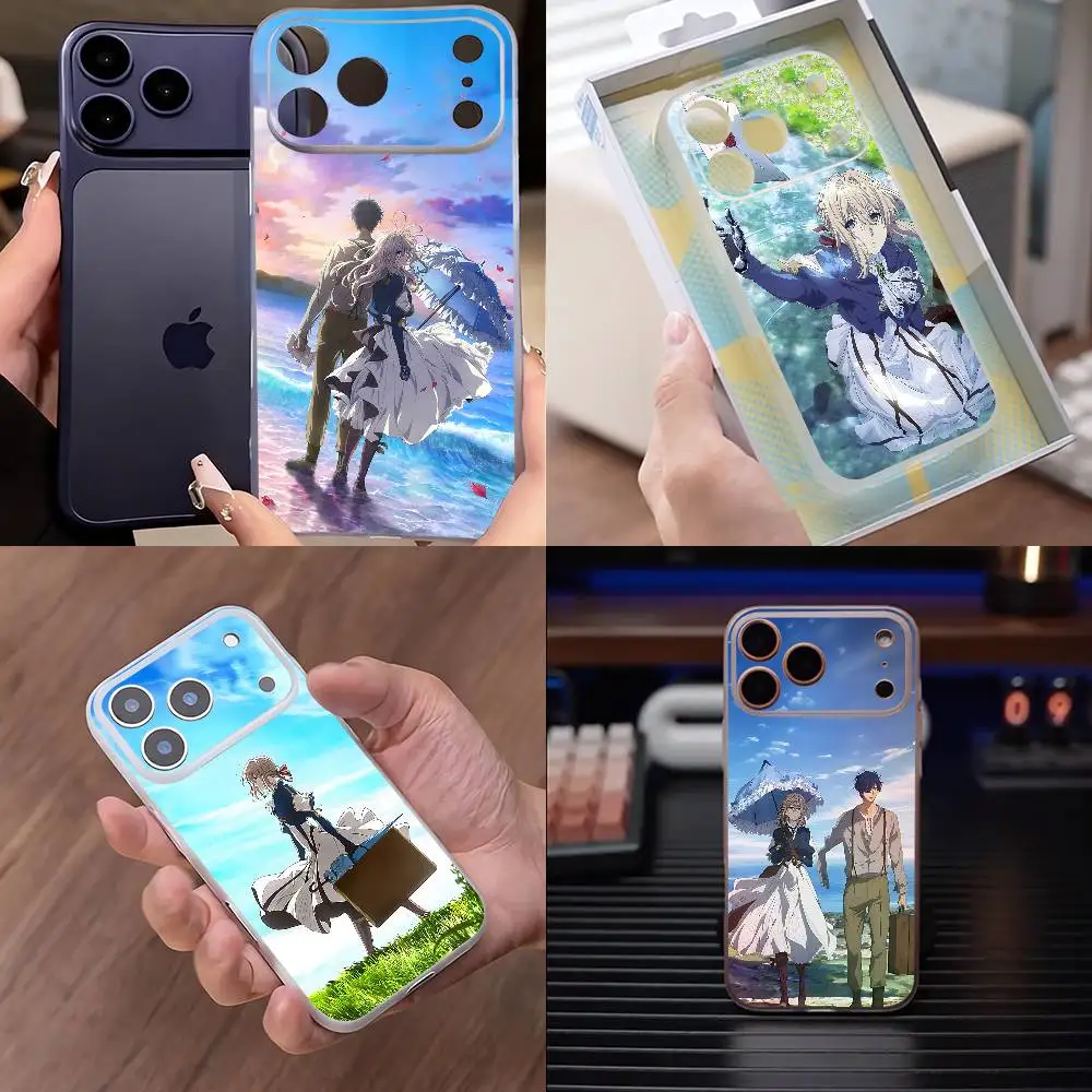 

V-VioletS E-Evergarden Phone Case For iPhone 12,16,11,14,13,17,15,Pro,Max,Plus,E,Air,Mini Wireless Charge Magnetic Clear