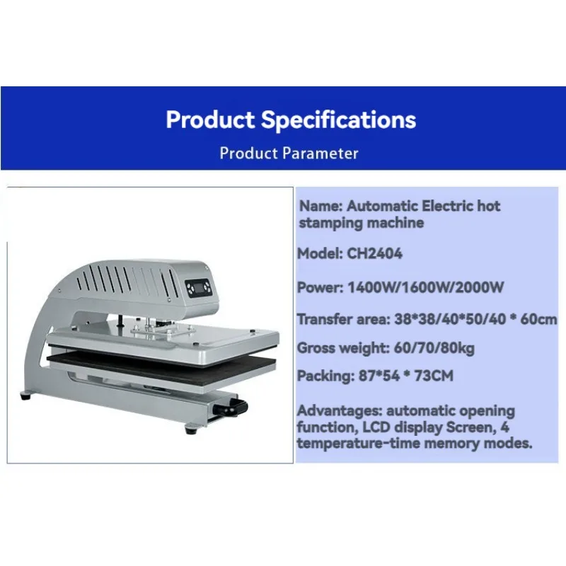 Fully Automatic Electric Heating Press Machine No Need for Air Compressor Can Be Pulled Out Garment Sleeve Heat Transfer Machine