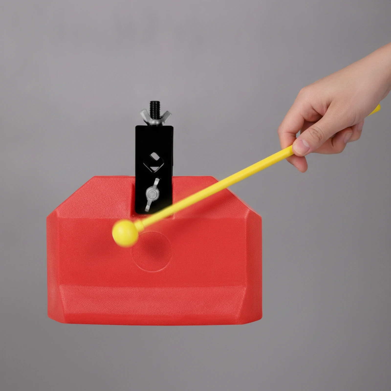Drum Block with Striker Mountable Plastic Percussion Block with Clamp Woodblock Heavy-Duty Hard-Wearing for Drummers