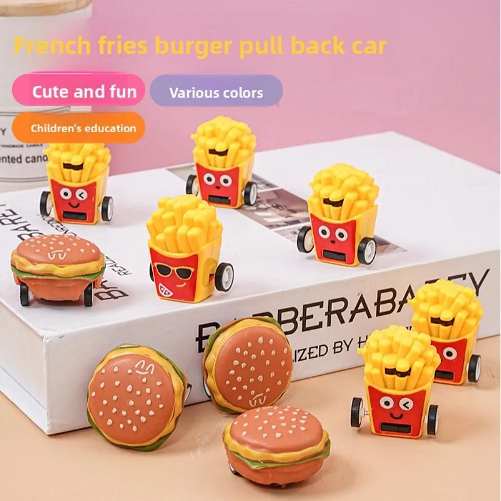 Kreatywny Mini Food Truck z Burgerami i Frytkami, Zabawka Kapsułka, Samochodzik z Napędem Pull Back, Kolekcjonerski Prezent dla Dzieci