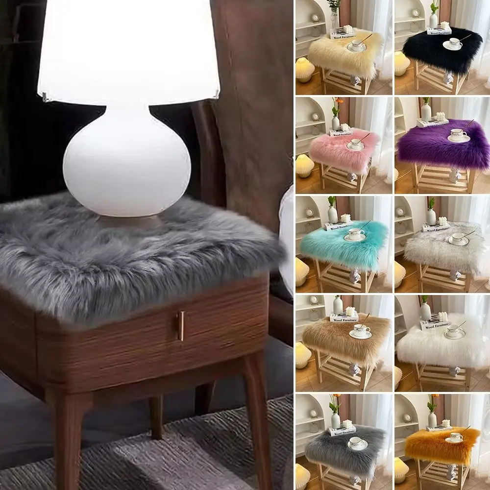 Sofa Pillow Cushion Fluffy Faux Fur Carpets Soft 45*45cm Display Dressing Table Mat Chair Cover