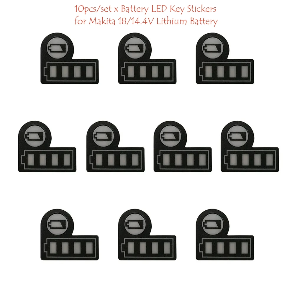 10pcs/set Battery LED Key Stickers BL1830 BL1430 Battery Capacity Label Sticker for Makita18/14.4V Lithium Battery