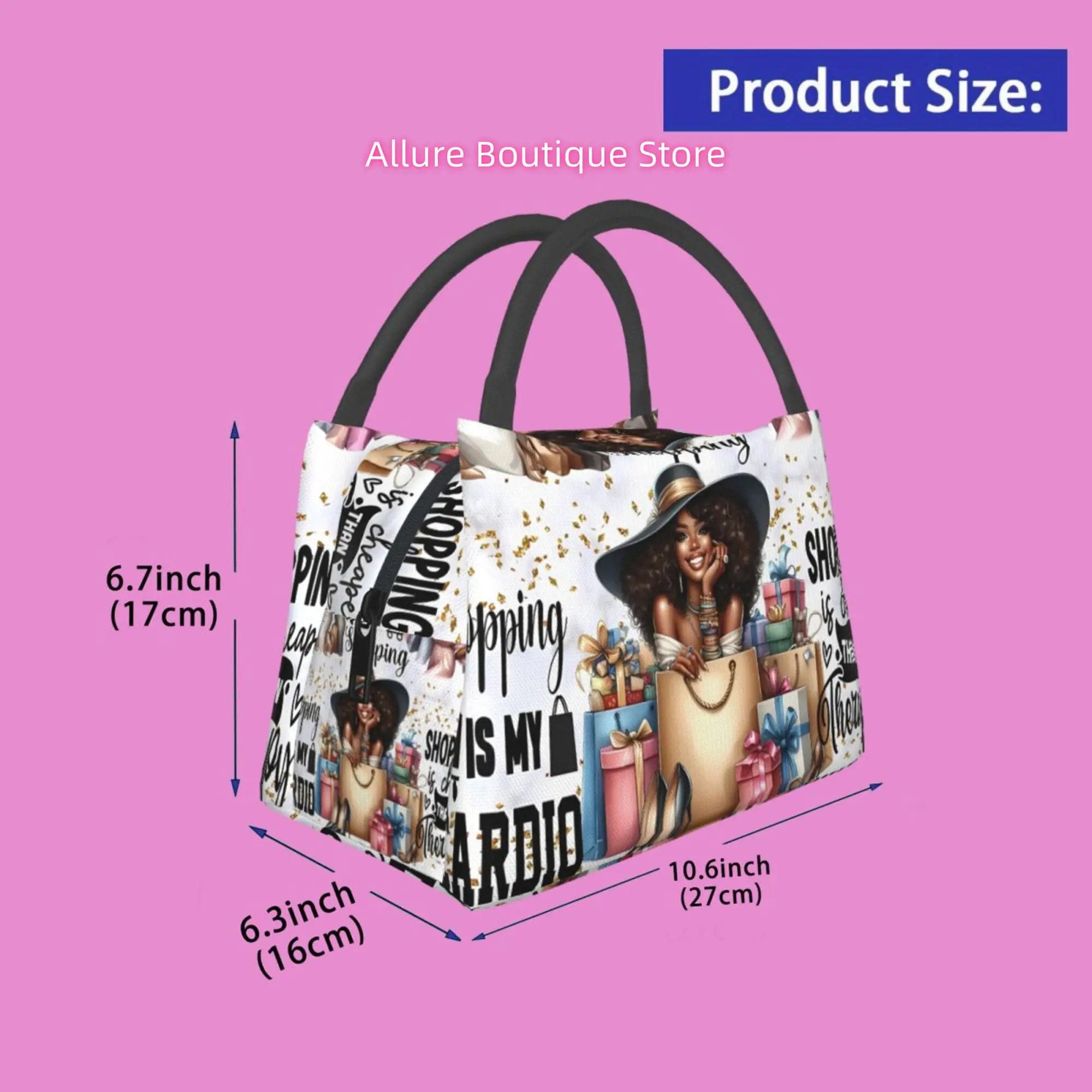 1 Merry Christmas, Beauty Gift Box Pattern, Portable Reusable Cooler Bag, Insulated Bag, Insulated Lunch Bag, for Camping Picnic